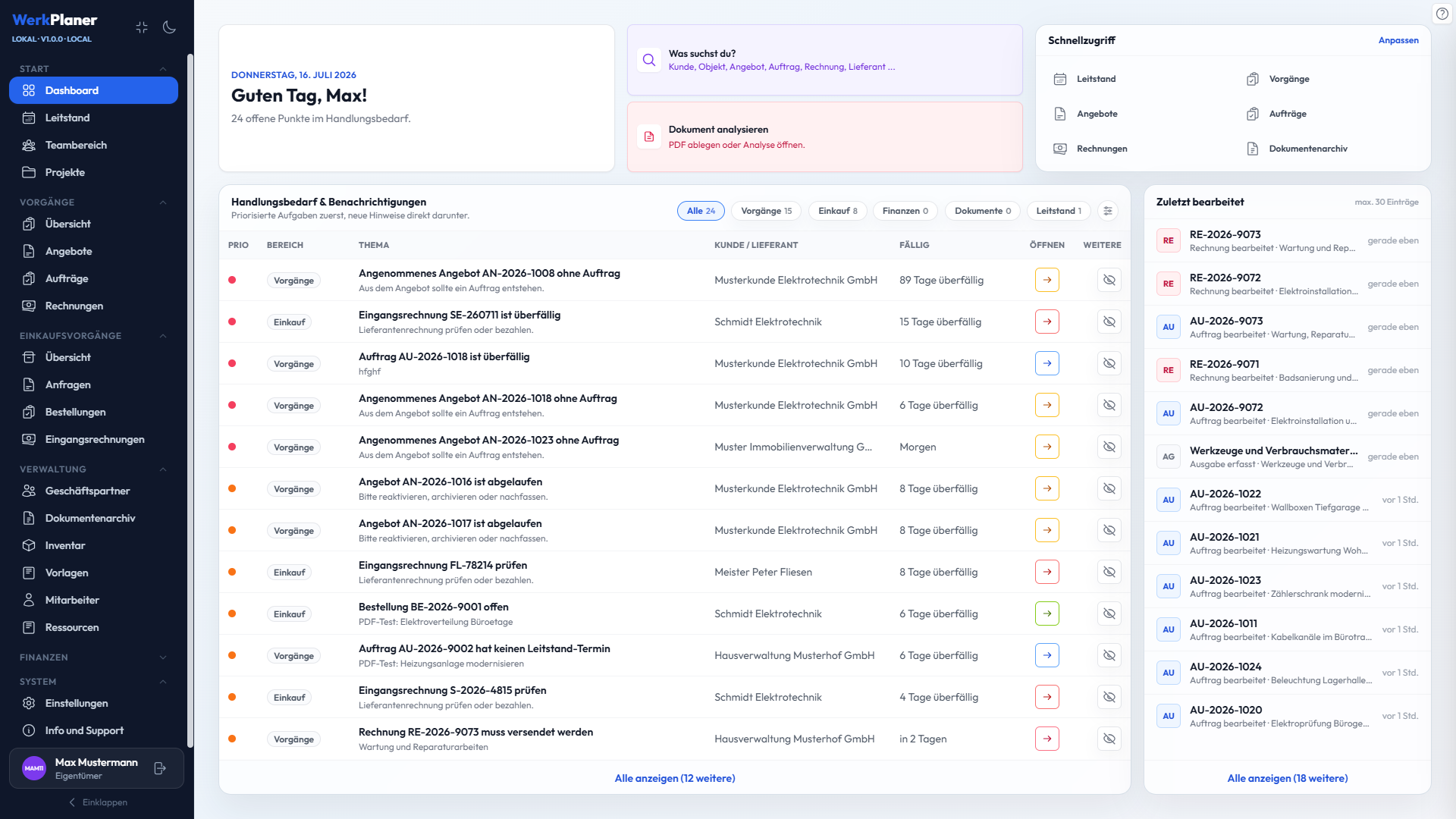 Dashboard Screenshot